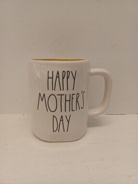 Rae Dunn Happy Mother’s Day Yellow Inside Mug Cup Coffee Tea Gift Mom